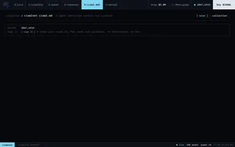 Final frame of the test run on crawlnet.network