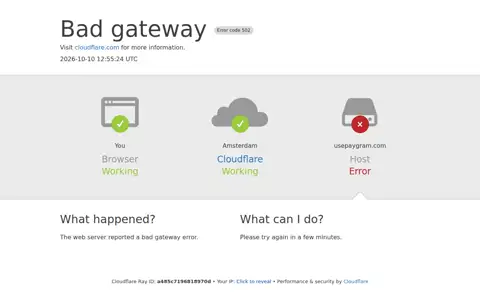 Final frame of the test run on usepaygram.com