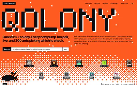 Final frame of the test run on qolony.fun