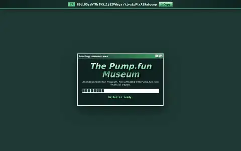 Final frame of the test run on pumpmuseum.fun