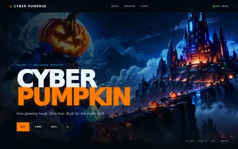 Final frame of the test run on cyberpumpkin.top