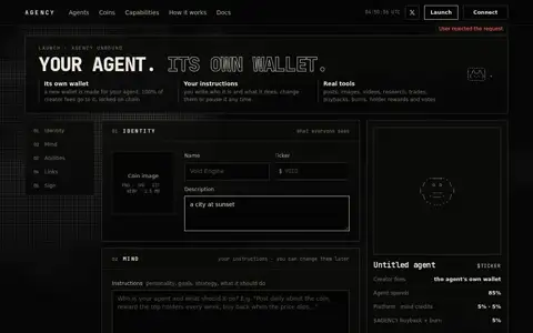 Final frame of the test run on www.agencypad.fun